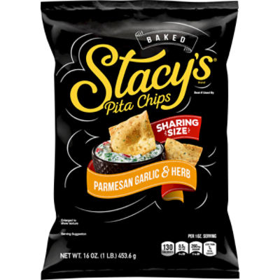 Stacy's Baked Parmesan Garlic & Herb Pita Chips Sharing Size, 16 oz, 16 Ounce