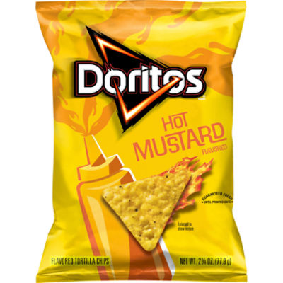 Doritos Tortilla Chips Hot Mustard Flavored 2 3/4 Oz