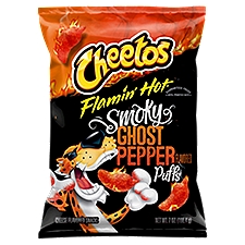 Cheetos Puffs Cheese Flavored Snacks Flamin' Hot Ghost Pepper Flavored 7 Oz