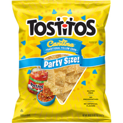 Tostitos Cantina Traditional Yellow Corn Tortilla Chips Party Size, 18 oz