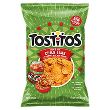Tostitos Hint of Chile Lime Flavored Bite Size Rounds Tortilla Chips, 11 oz