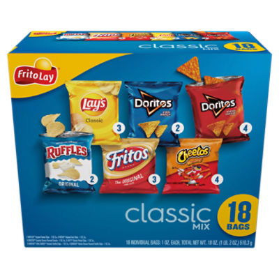 Frito Lay Classic Mix Snacks Variety Pack, 1 oz, 18 count