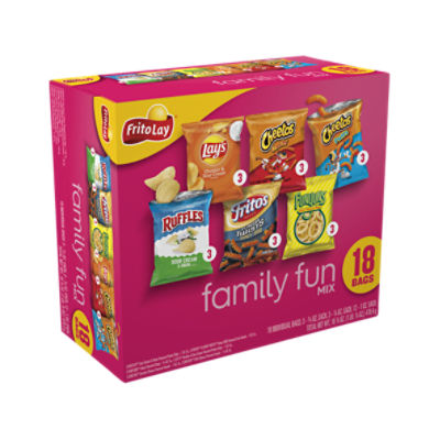 Frito Lay Snacks, Family Fun Mix Variety Packs, 16 7/8 Oz, 18 Count