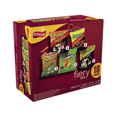 Frito Lay Fiery Mix Snacks Variety Pack, 18 Count, 17 3/8 oz