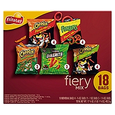 Frito Lay Fiery Mix Snacks Variety Pack, 18 Count, 17 3/8 oz, 17.38 Ounce
