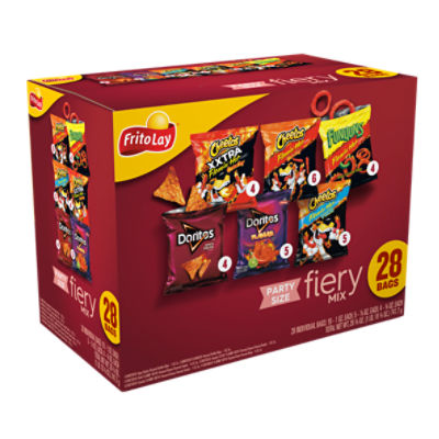 Frito Lay Snacks, Fiery Party Mix Variety Packs, 26 3/8 Oz, 28 Count