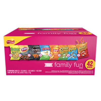 Frito Lay Snacks, Family Fun Mix Variety, 40 1/8 Oz, 42 Count, Mega Size