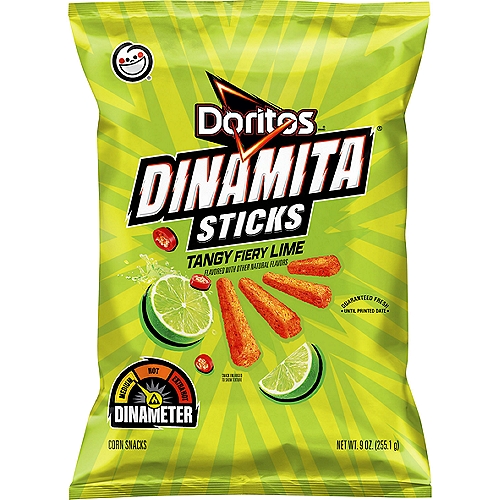 Doritos Dinamita Corn Snacks, Tangy Fiery Lime, 9 Oz