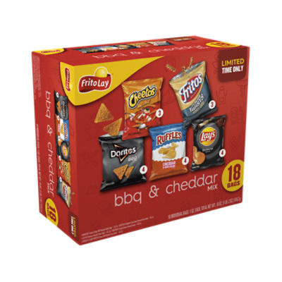 Frito Lay Snacks, BBQ Cheddar Mix Variety, 18 Oz, 18 Count