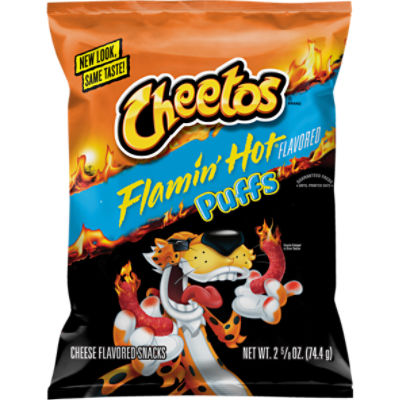 Cheetos Puffs Cheese Flavored Snacks Flamin' Hot Flavored 2 5/8 Oz