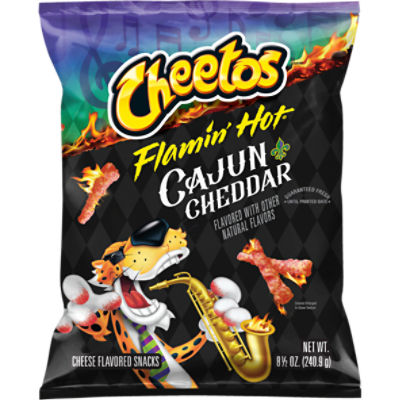 Cheetos Cheese Flavored Snacks, Flamin Hot Cajun Cheddar, 8 1/2 Oz