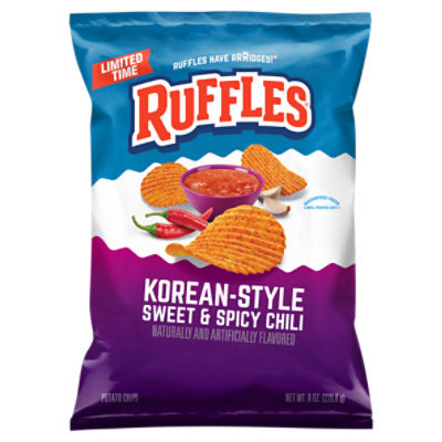 Ruffles Potato Chips Korean Style Sweet & Spicy Chili 8 Oz