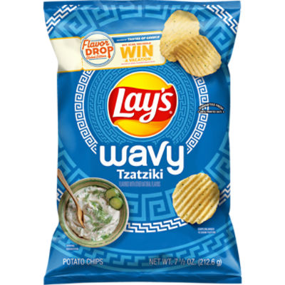 Lay's Wavy Potato Chips, Tzatziki, 7 1/2 Oz