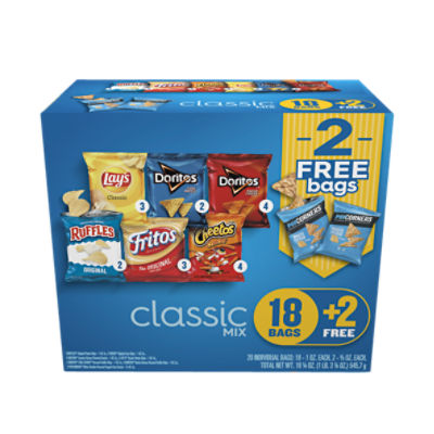 Frito Lay Snacks Classic Mix Variety 19 1/4 Oz, 20 Count