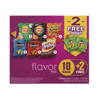 Frito Lay Snacks Flavor Mix Variety 20 1/4 Oz, 20 Count