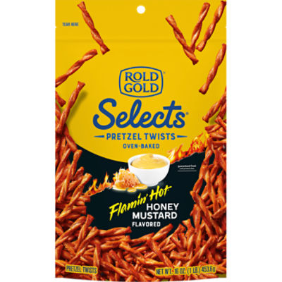 Rold Gold Selects Pretzels Twists Oven Baked Flamin' Hot Honey Mustard Flavored 16 Oz