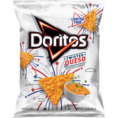 Doritos Twisted Tortilla Chips Queso Artificial Flavored 2 5/8 Oz