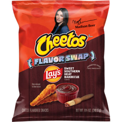 Cheetos Cheese Flavored Snacks Lay's Sweet Southern Heat Barbecue 8 1/2 Oz