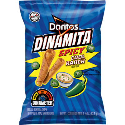 Doritos Dinamita Rolled Tortilla Chips Spicy Cool Ranch Flavored, 3 1/4 Oz