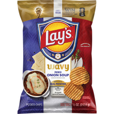 Lay's Wavy Potato Chips French Onion Soup, 7 1/2 Oz