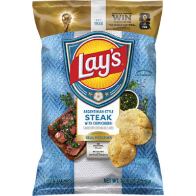 Lay's Potato Chips Argentinian Style Steak With Chimichurri, 7 3/4 Oz, 7.75 Ounce