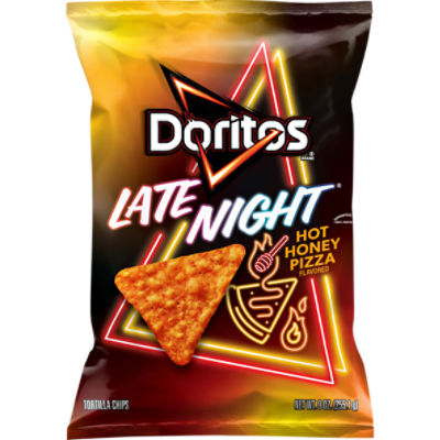Doritos Tortilla Chips Late Night Hot Honey Pizza Flavored, 9 Oz