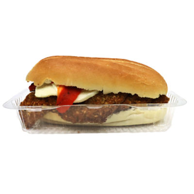 Chicken Cutlet, Mozzarella and Roasted Red Pepper Sandwich
