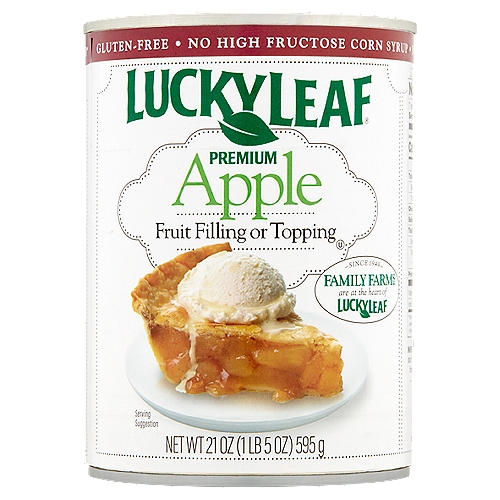 Non-GMO*n* Lucky Leaf Premium Apple Fruit Filling or Topping is not genetically engineered.
