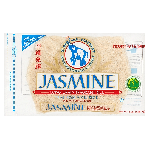 Jasmine White Naturally Scented RicennOur CommitmentnJasmine rice from Thailand is commonly known as fragrant rice, scented rice or aromatic rice. The official name of the highest grade is ''Thai Hom Mali'' rice. To be graded as Thai Hom Mali, our rice must pass the strict quality standards of the government of Thailand.