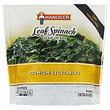 Hanover Steam-In-Bag Leaf Spinach,  Premium Vegetables, 12 Ounce
