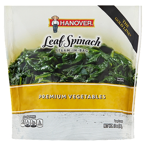 Hanover Steam-In-Bag Leaf Spinach Premium Vegetables, 12 oz