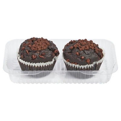 Store Baked Double Chocolate Puffin Muffin, 2 ct, 10 oz