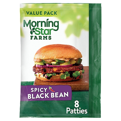 MorningStar Farms Spicy Black Bean Veggie Burgers, 18.9 oz, 8 Count