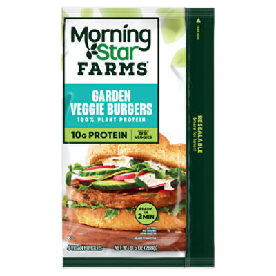 MorningStar Farms Garden Veggie Veggie Burgers, 9.5 oz, 4 Count