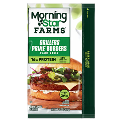 MorningStar Farms Grillers Prime Veggie Burgers, 10 oz, 4 Count