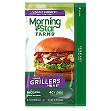 MorningStar Farms Grillers - Prime Burgers, 10 Ounce