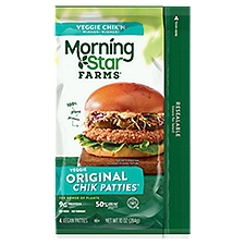 MorningStar Farms Veggie Chik'n Original Vegan Patties, 4 count, 10 oz