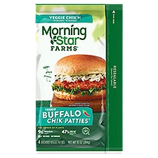 MorningStar Farms Patties, Veggie Buffalo Chik, 10 Ounce