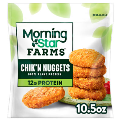 MorningStar Farms Original Meatless Chicken Nuggets, Vegan Plant Based Protein, 10.5 oz Bag