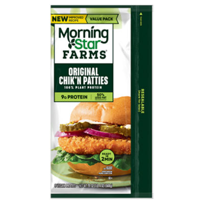 MorningStar Farms Original Meatless Chicken Patties, 20 oz, 8 Count