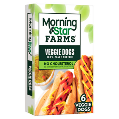 MorningStar Farms Original Meatless Hot Dogs, Vegan Plant Based Protein, 6Ct Box