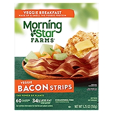 MorningStar Farms Veggie Breakfast Original Meatless Bacon Strips, 5.25 oz (Frozen)
