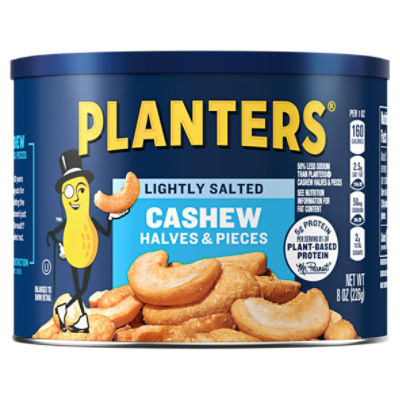 Planters Lightly Salted Halves & Pieces Cashews, 8 oz