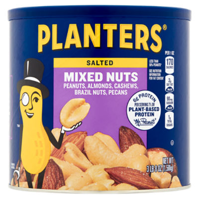 PLANTERS Deluxe Salted Mixed Nuts – Resealable Canister, 2 Lb 2 Oz (34 Oz), Fresh & Crunchy
