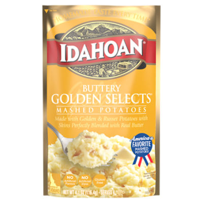 Idahoan Buttery Golden Selects® Mashed Potatoes, 4.1 oz Pouch, 4.1 Ounce