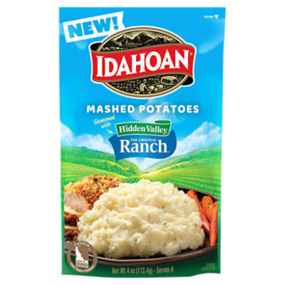 Idahoan Mashed Potatoes seasoned with Hidden Valley Original Ranch, 4oz Pouch