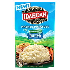 Idahoan Mashed Potatoes seasoned with Hidden Valley Original Ranch, 4oz Pouch, 4 Ounce