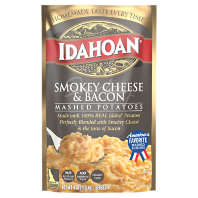 Idahoan Smokey Cheese & Bacon Mashed Potatoes, 4 oz Pouch