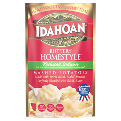 Idahoan Buttery Homestyle Reduced Sodium Potatoes, 4oz Pouch, 4 Ounce