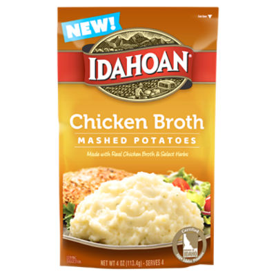 Idahoan Chicken Broth Mashed Potatoes, 4 oz, 4 Ounce